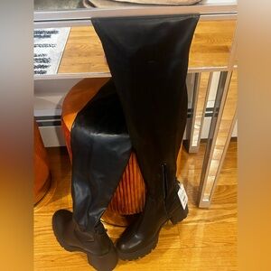 ZARA thigh high chunky boots
